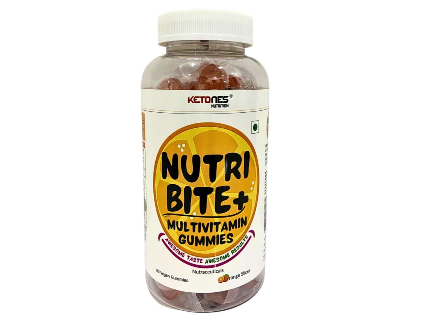 Ketones Nutrition Nutri Bite Multivitamin Gummies | 60 Servings | Orange - Nutrition and Fitness Supplements | Buy online on ZillyBuy