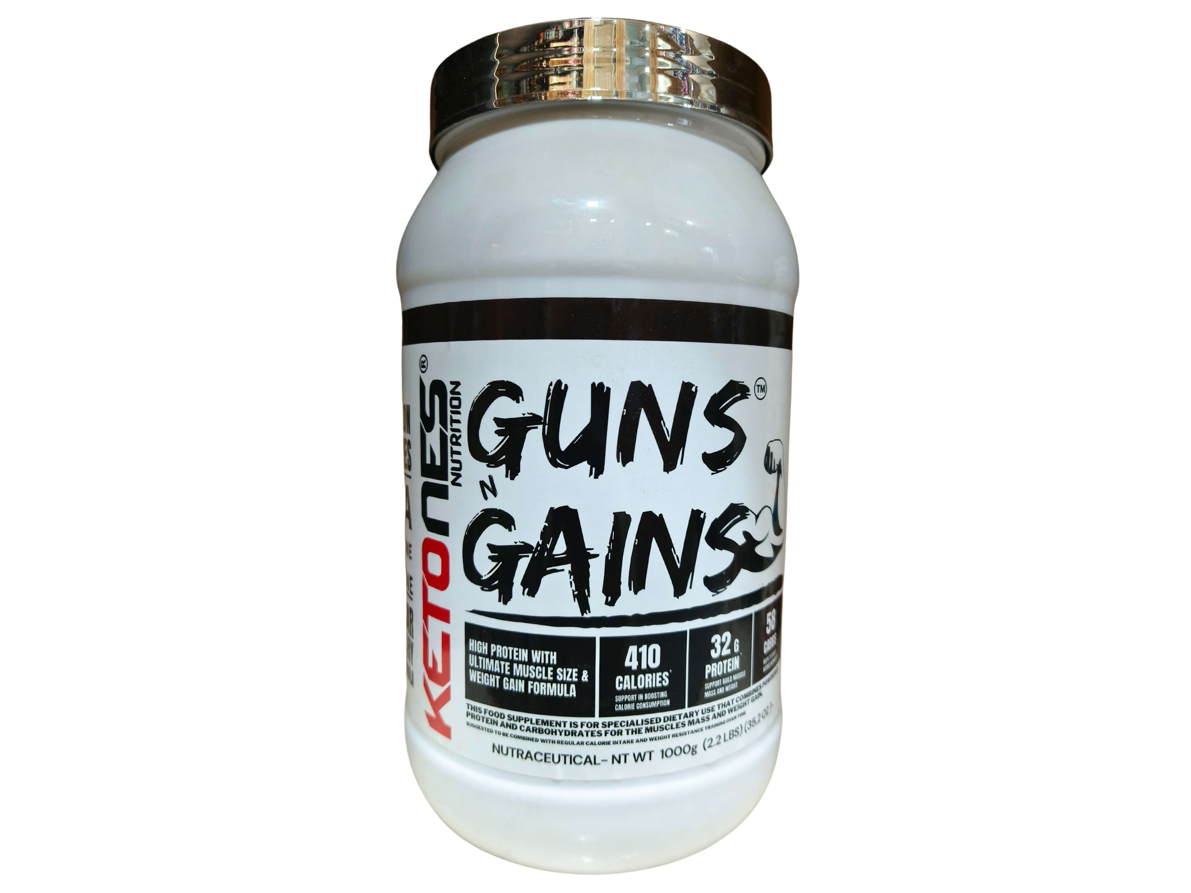 Ketones Nutrition Guns n Gains | 1 KG | Mass and Weight Gain Formula | Low Sugar | Chocolate - Nutrition and Fitness Supplements | Buy online on ZillyBuy