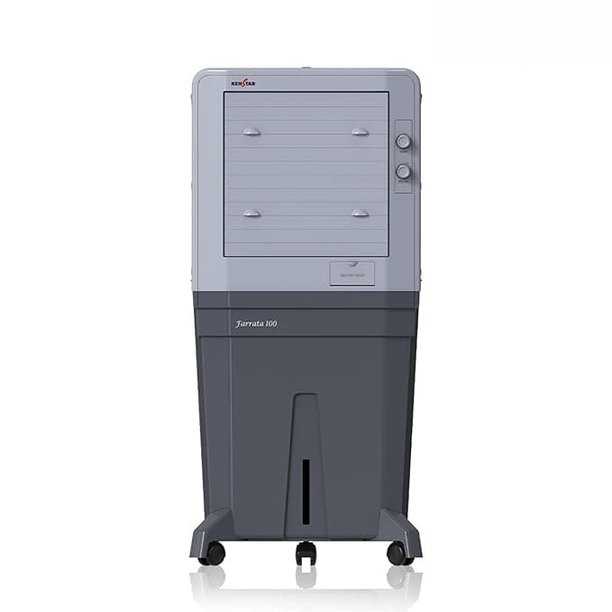 Kenstar Farrata HC 100 Desert Air Cooler for Home - Inverter Compatible, Wood Wool Cooling Pads, Large Wheels (100L, 170 Watts) - Grey - Air Cooler | Buy online on ZillyBuy