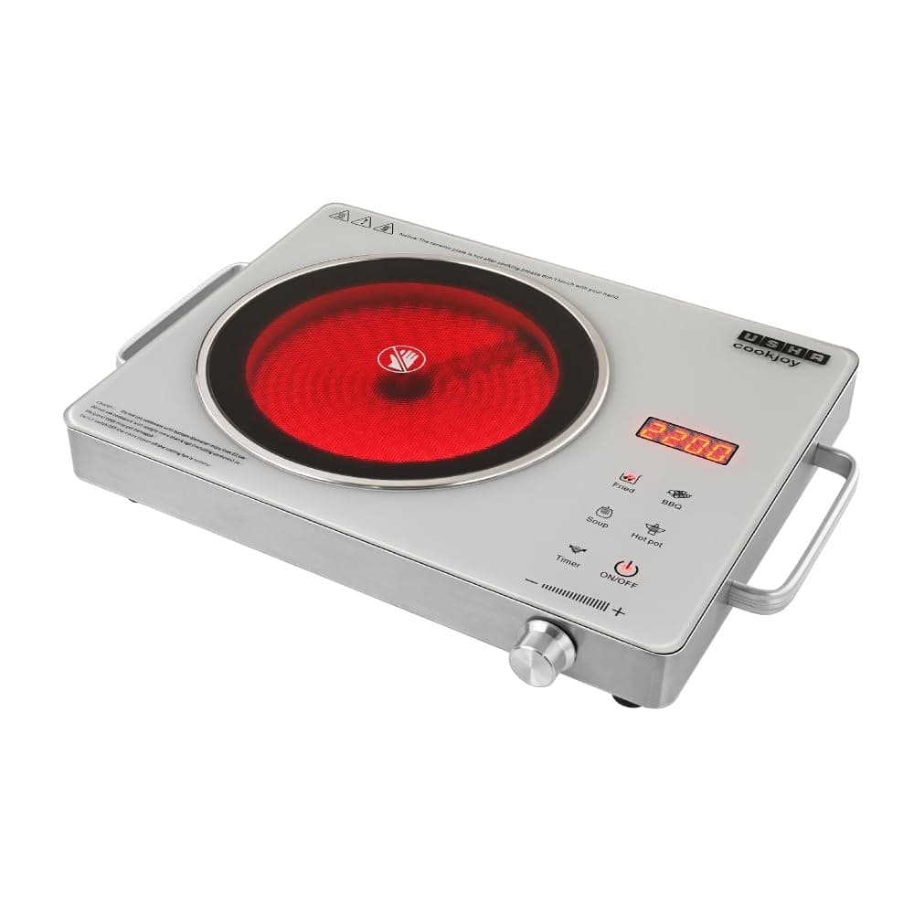 USHA IR2200TCW 2200W Infrared Induction Cooktop with Grill (White) - Induction Cooktop | Buy online on ZillyBuy