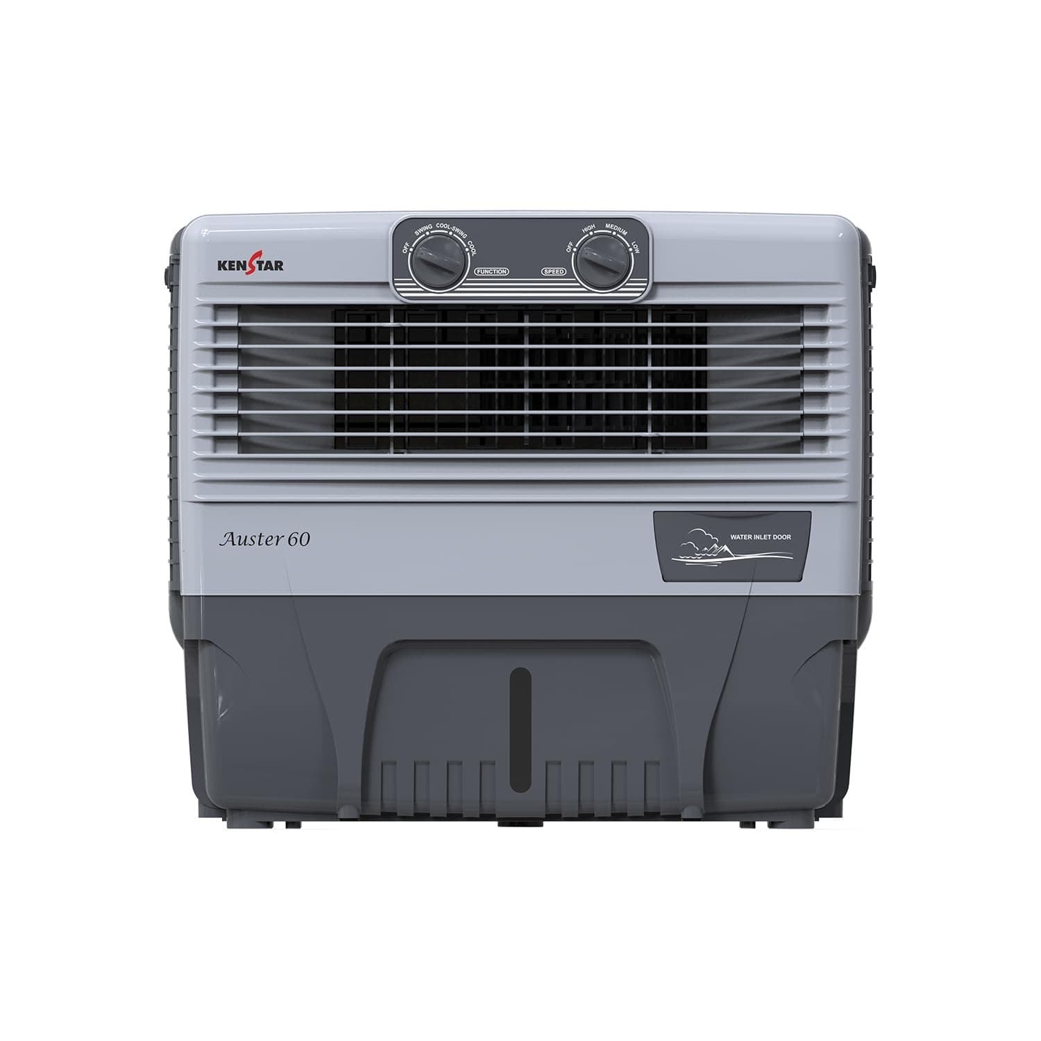 Kenstar Auster 60 Window Air Cooler for Home - Inverter Compatible, Wood Wool Cooling Pads, Collapsible Louvers (60L, 210 Watts) - Gray - Air Cooler | Buy online on ZillyBuy