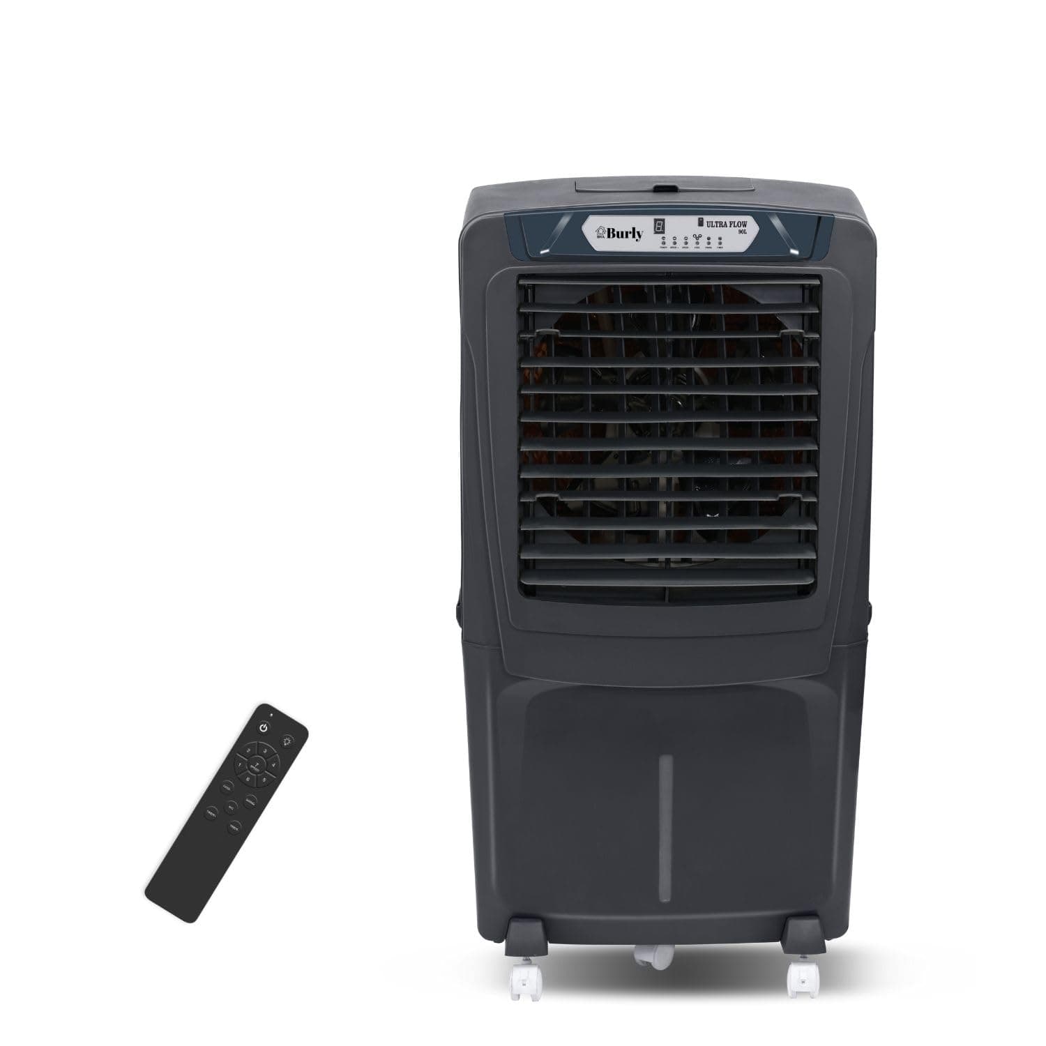 BHABURLY EV 90 L Air Cooler, BLDC Motor 110W, Smart Water Saving, Touch & Remote Control, Timer Empty Tank Alarm, Swing Function, 16" Blade - Black - Air Cooler | Buy online on ZillyBuy