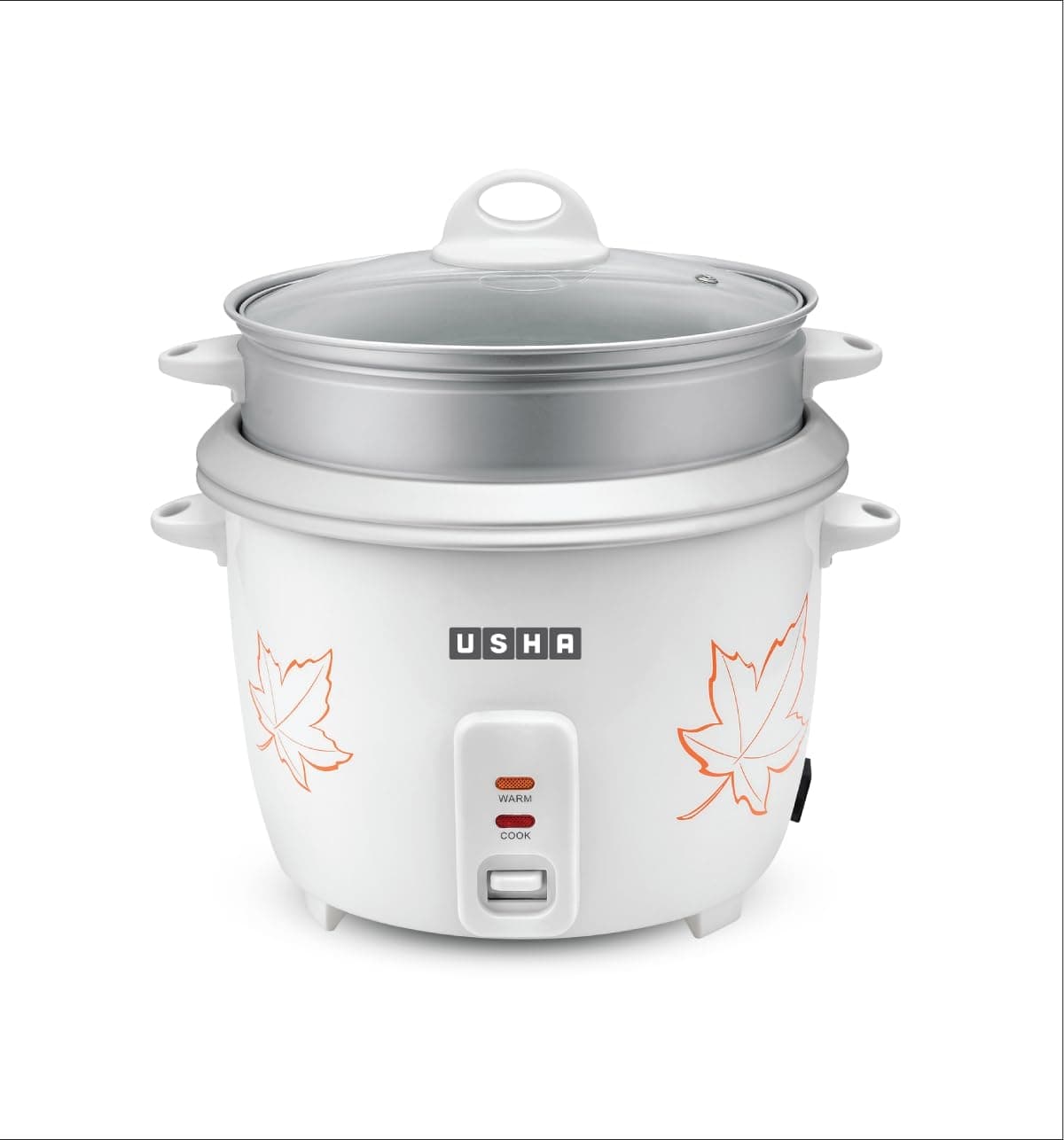 USHA RC18GS2 Steamer 700 Watt Automatic Rice Cooker 1.8 Litres with Powerful Heating Element, Keep Rice Warm for 5 Hrs, 2 Cooking Pans, Steamer, Trivet Plate & more accessories, 5 Yrs Warranty - White - Electric Cooker | Buy online on ZillyBuy