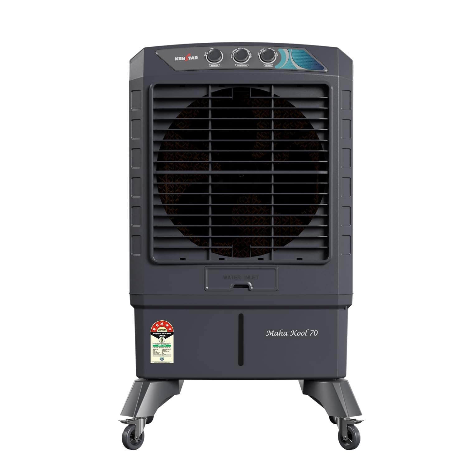 Kenstar Maha Kool HC 70 L Desert Air Cooler, Anti-Bacterial Honeycomb Pads, High-Speed Fan, Inverter Ready, 50Ft Powerful Air Throw, 1-Yr Product Warranty+5-Yr Warranty on Pump&Motor|5-Star BEE Rating - Grey - Air Cooler | Buy online on ZillyBuy