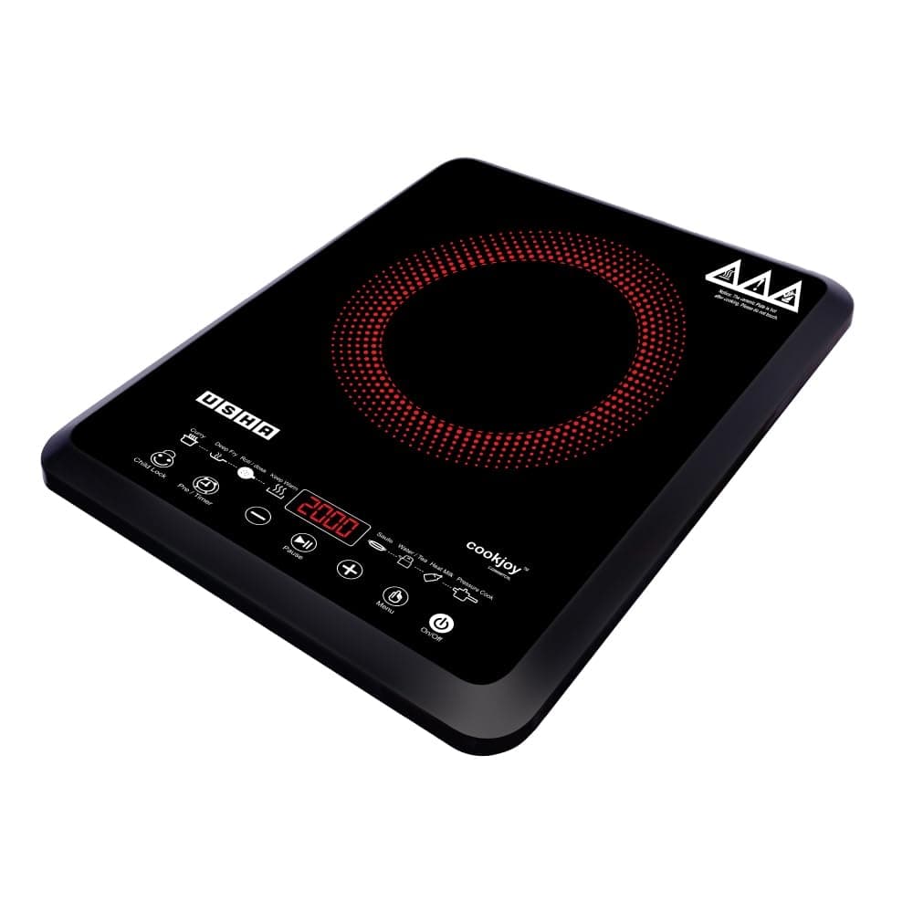 Usha Cookjoy CJ2000WTC 2000W Touch-Control Induction Cooktop (Black) - Induction Cooktop | Buy online on ZillyBuy