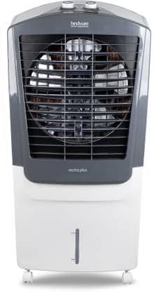 Hindware Smart Appliances Vectra Plus 100lL, Desert Air Cooler with Woodwool Pads, Inverter Compatible, Castor wheels and motorized air flow control & High Air Delivery (White & Grey) - Air Cooler | Buy online on ZillyBuy