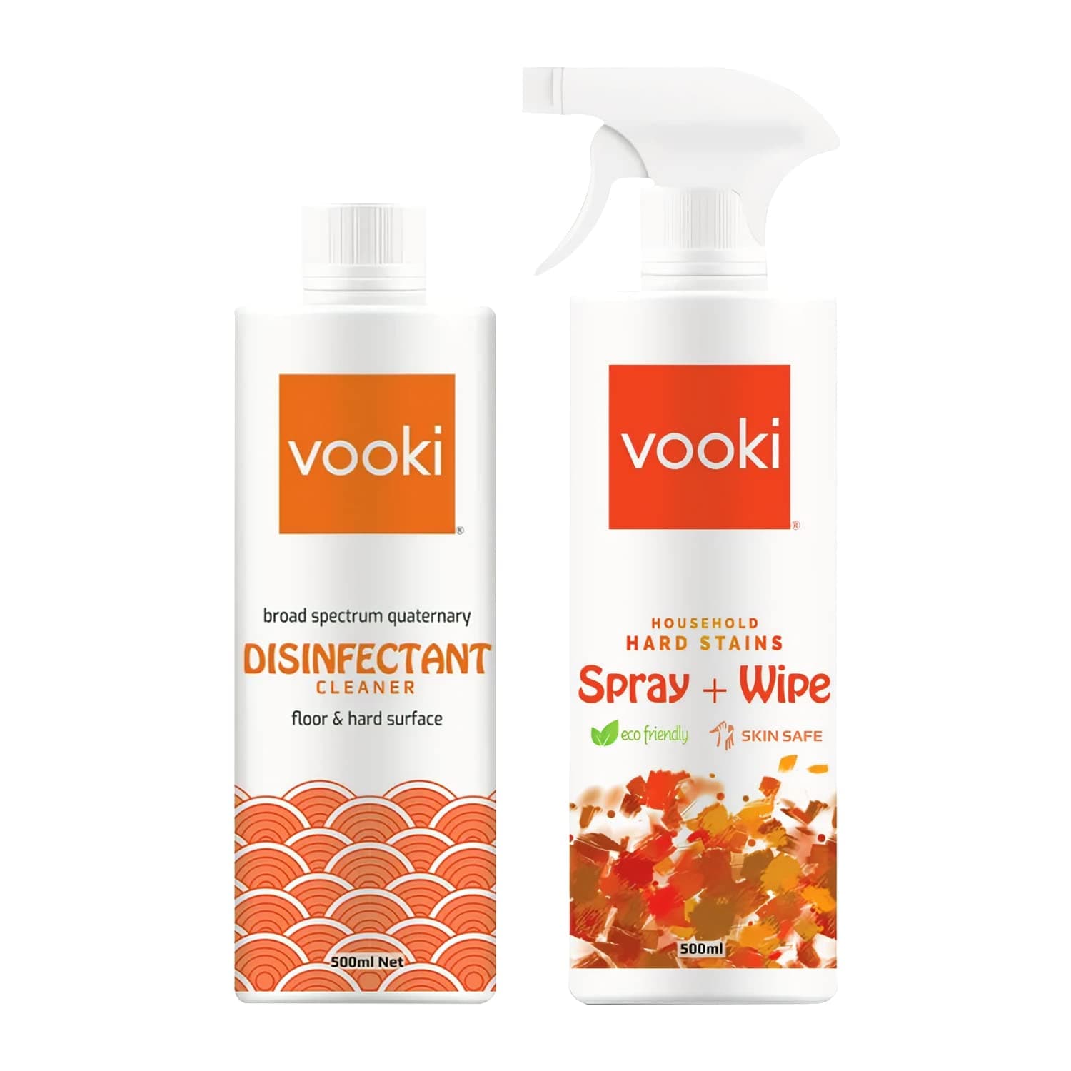 Vooki Nature Disinfectant Cleaner and Ecofriendly Hard Stains Spray and Wipe - 500 ml Each, (Combo Pack of 2)… - Bins and Bathroom | Buy online on ZillyBuy