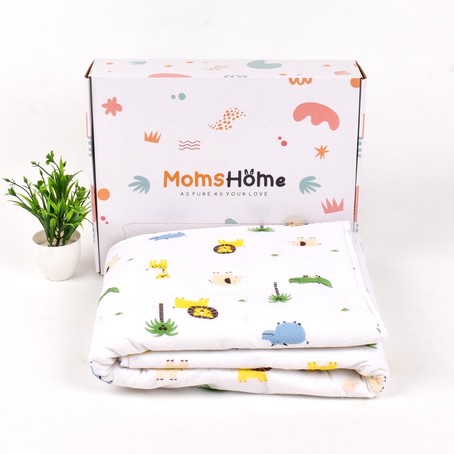 baby ac quilt organic cotton lion 0 3 years 110x120cms