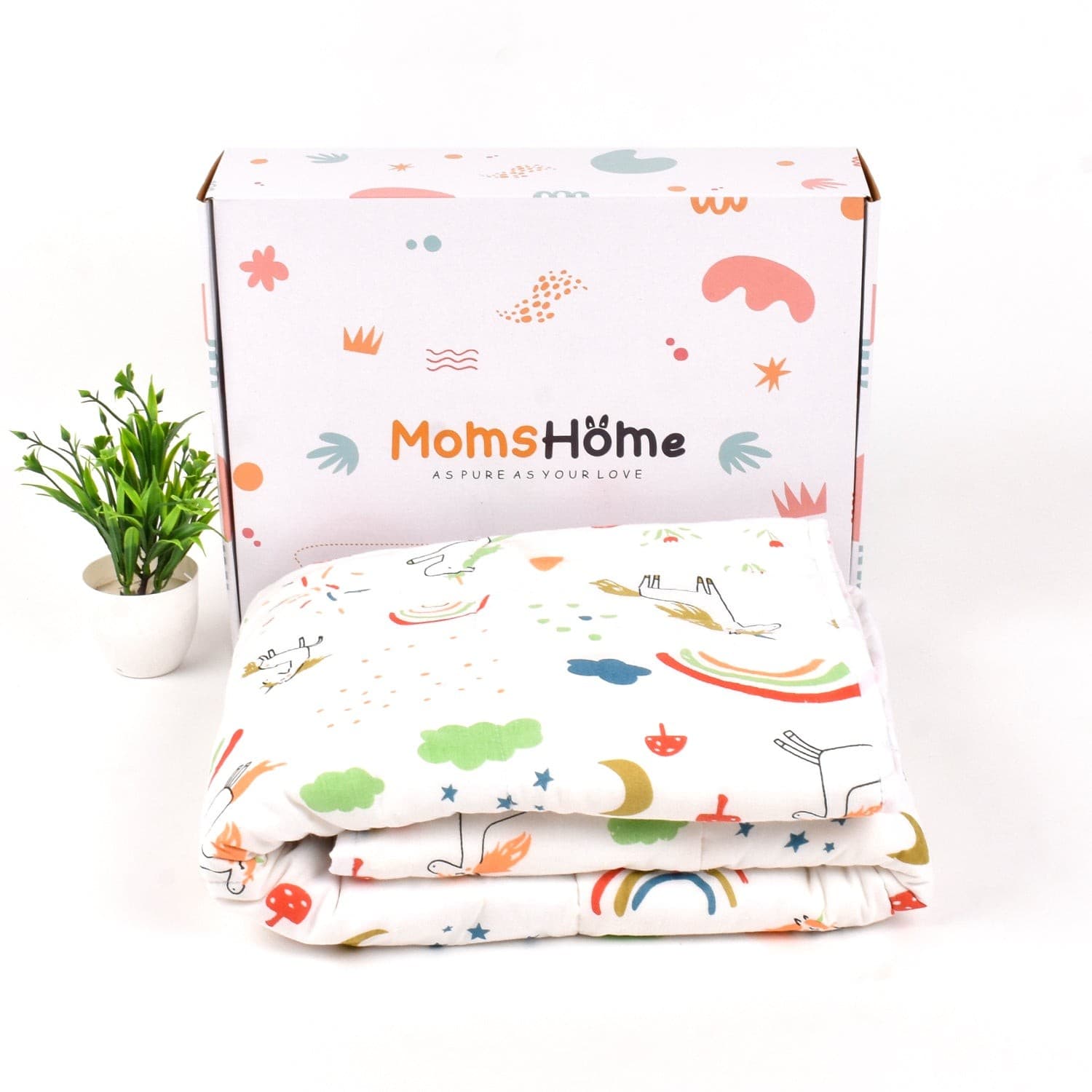 baby ac quilt blanket cum bedspread 0 3 years 100 120 cm unicorn