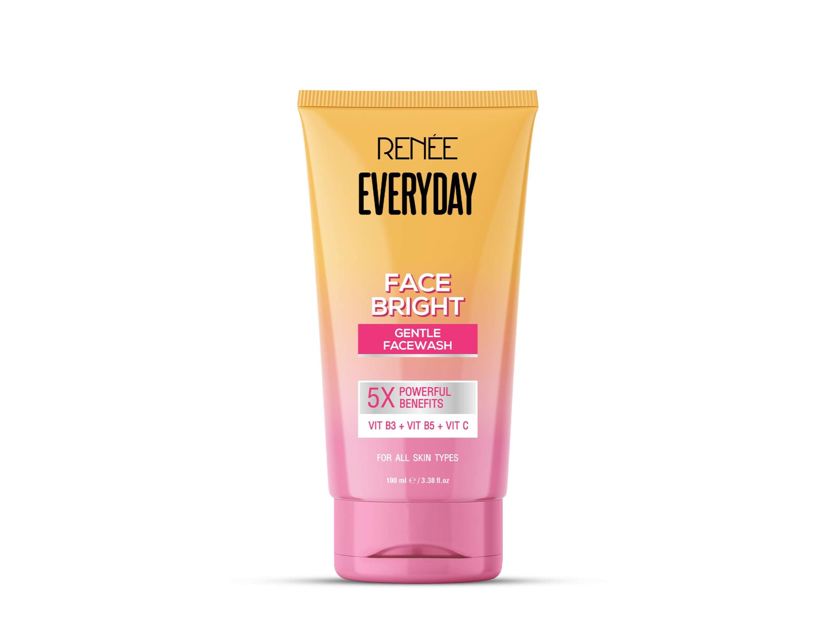 RENEE Everyday Face Bright Face wash For Fresh, Clean Skin, Hydrates, Brightens Skin, Reduces Oil, With Vitamin B3, B5, and C, 100 ml - Skin Care - Face Cleansers | Buy online on ZillyBuy