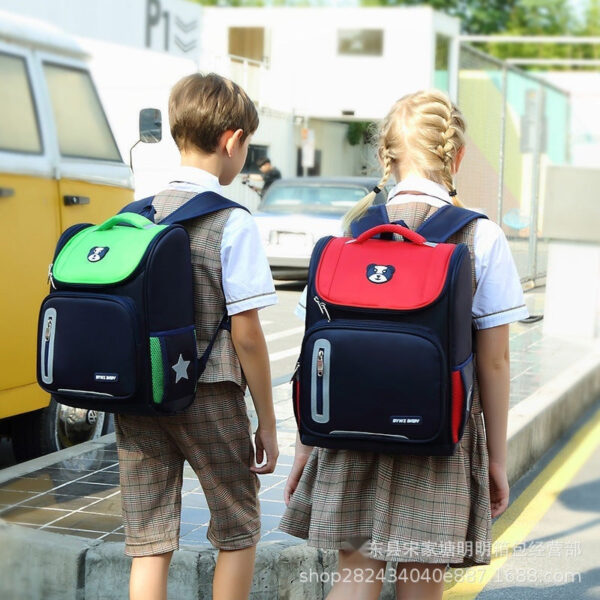 Classic School Backpack for Kids – Bear Patch Design
