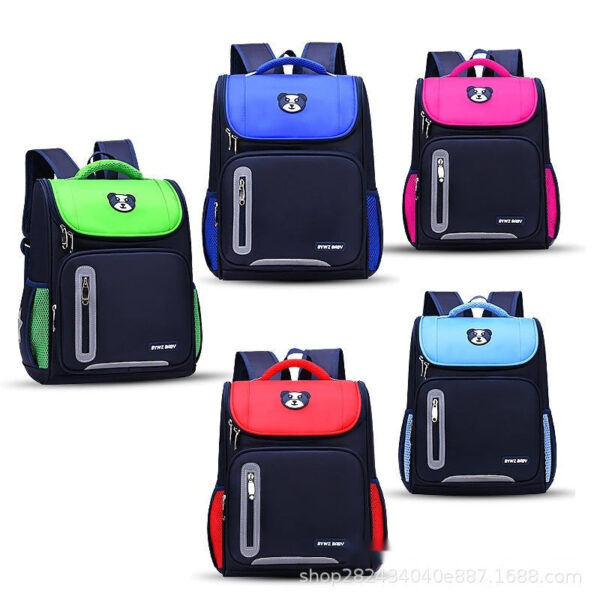 Classic School Backpack for Kids – Bear Patch Design