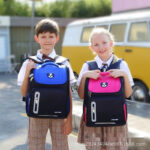 Classic School Backpack for Kids – Bear Patch Design