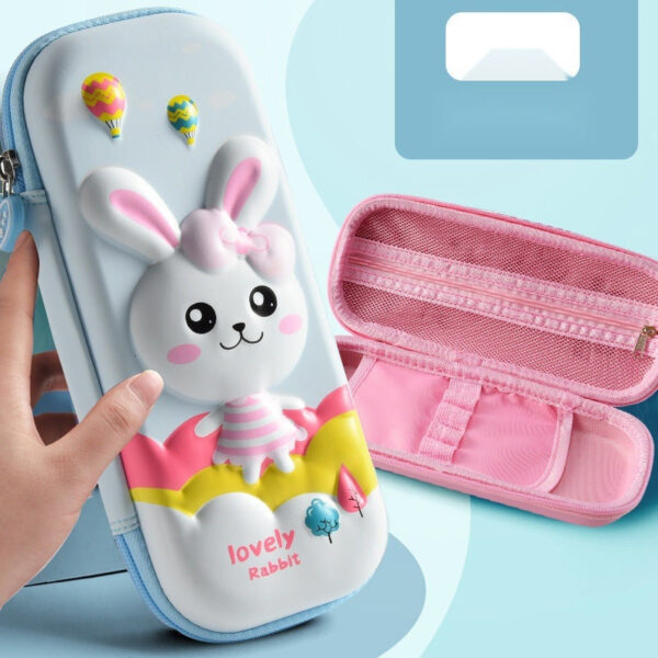 3D Cartoon Zipper Pencil Case for Kids