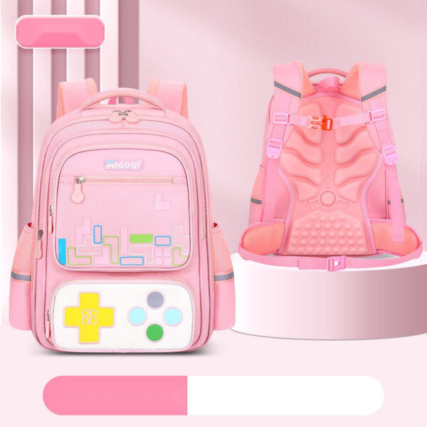 Gaming-Themed Kids Backpack – Tetris & Console Design