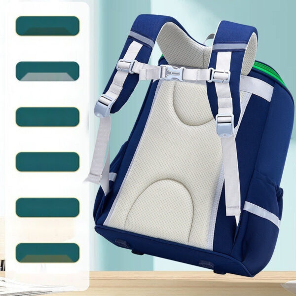 Stylish School Backpack with Multi-Color Stripes