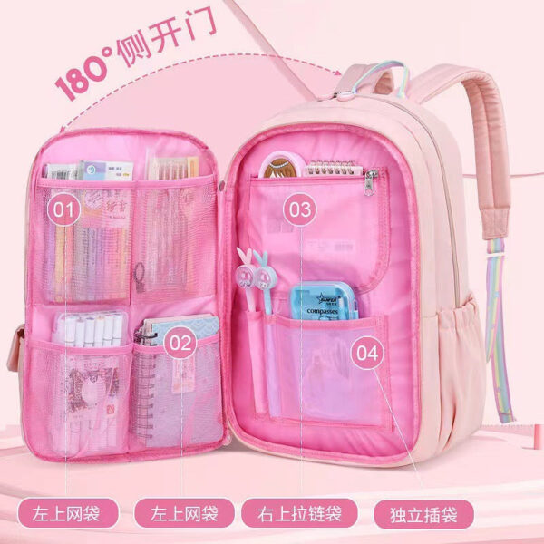 New Ultra-Light Girls' School Backpack – Spine Care & Burden-Reducing Bag for Primary School Students