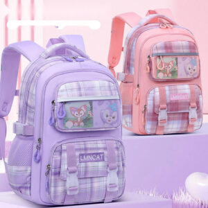 Pastel Checkered School Bags – Cute & Spacious for Girls