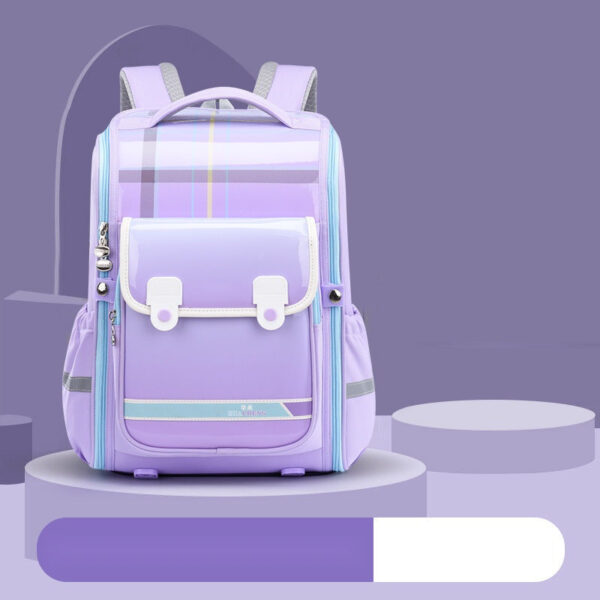 Glossy Gradient Checkered School Backpacks – Bold & Trendy for Kids