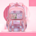 Pastel Checkered School Bags – Cute & Spacious for Girls