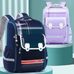Glossy Gradient Checkered School Backpacks – Bold & Trendy for Kids