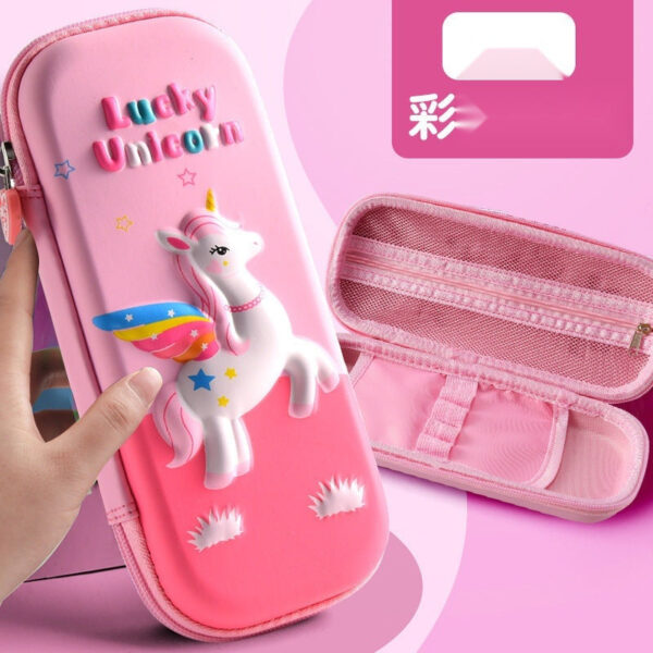 3D Cartoon Zipper Pencil Case for Kids