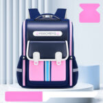 Stylish School Backpack with Multi-Color Stripes