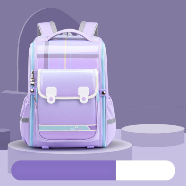 Glossy Gradient Checkered School Backpacks – Bold & Trendy for Kids