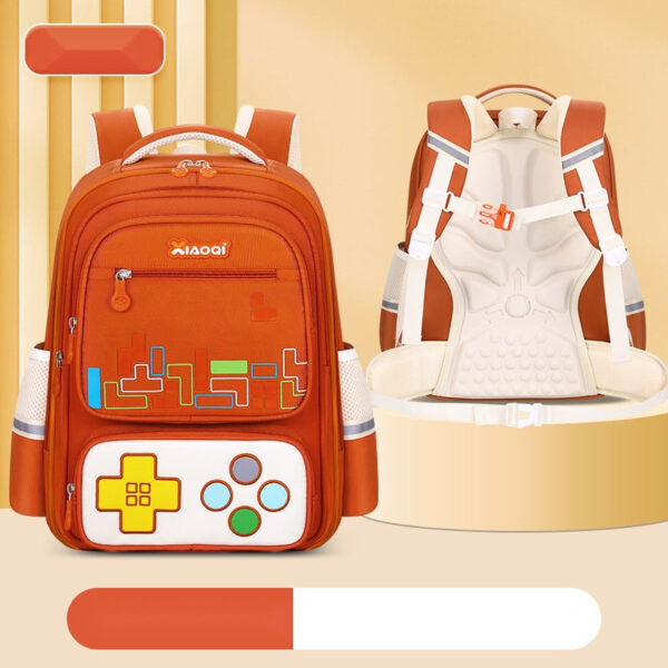Gaming-Themed Kids Backpack – Tetris & Console Design
