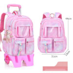 Girls’ Pastel Trolley Backpack with Plush Toy