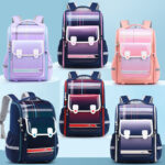 Glossy Gradient Checkered School Backpacks – Bold & Trendy for Kids