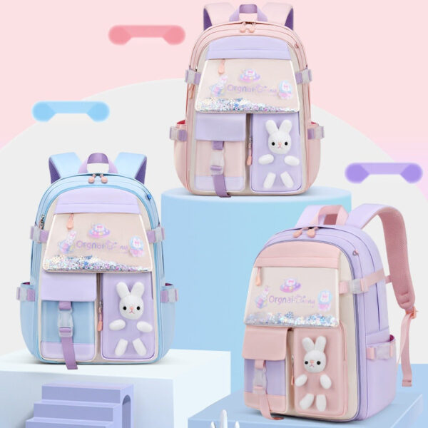 Bunny School Backpacks for Girls – Glitter & Plush Charm
