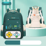 Gaming-Themed Kids Backpack – Tetris & Console Design