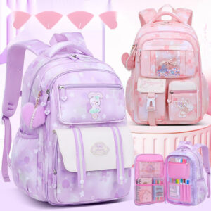 Princess-Themed School Backpacks for Girls – Floral & Cartoon Style