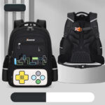 Gaming-Themed Kids Backpack – Tetris & Console Design