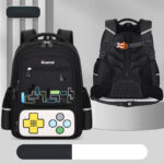 Gaming-Themed Kids Backpack – Tetris & Console Design
