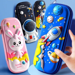 3D Cartoon Zipper Pencil Case for Kids
