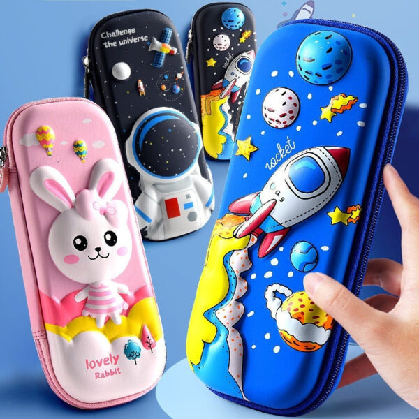 3D Cartoon Zipper Pencil Case for Kids