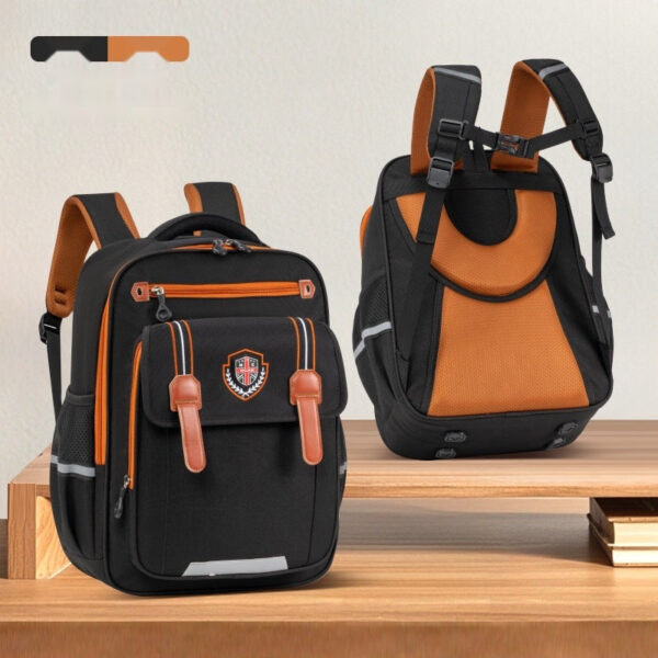 Classic School Backpacks for Kids – Elegant Badge Design