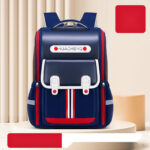 Stylish School Backpack with Multi-Color Stripes