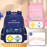 Gaming-Themed Kids Backpack – Tetris & Console Design