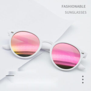 Korean Round Frame with Cat-Eye Edge Sunglasses