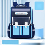 Stylish School Backpack with Multi-Color Stripes