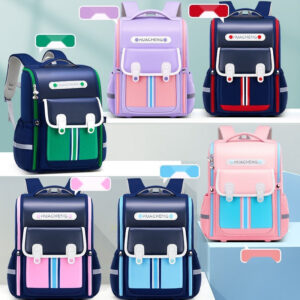 Stylish School Backpack with Multi-Color Stripes