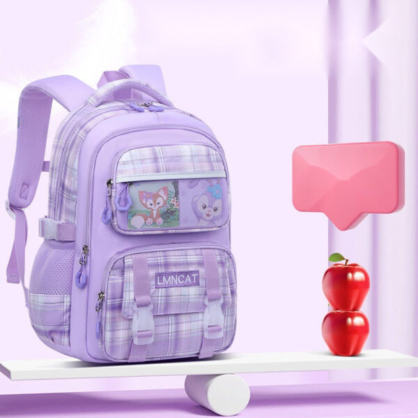 Pastel Checkered School Bags – Cute & Spacious for Girls