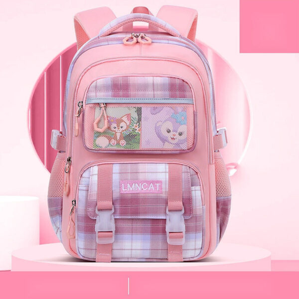 Pastel Checkered School Bags – Cute & Spacious for Girls