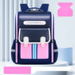 Stylish School Backpack with Multi-Color Stripes