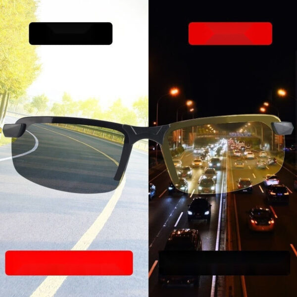 Trendy Half-Frame Color-Changing Sunglasses