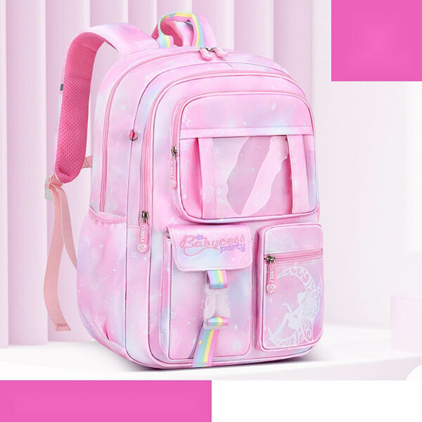 Girls’ Pastel Trolley Backpack with Plush Toy