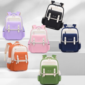 Modern Color-Block School Backpacks – Warm & Minimal Design